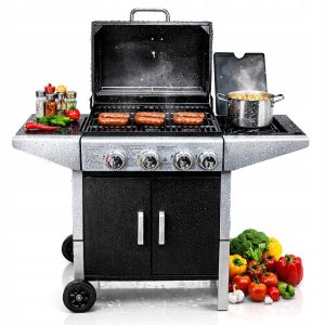 MOCNY GRILL GAZOWY STALOWY RUSZT ŻELIWNY 3+1 GO-3X WĄŻ i REDUKTOR 10,6kW